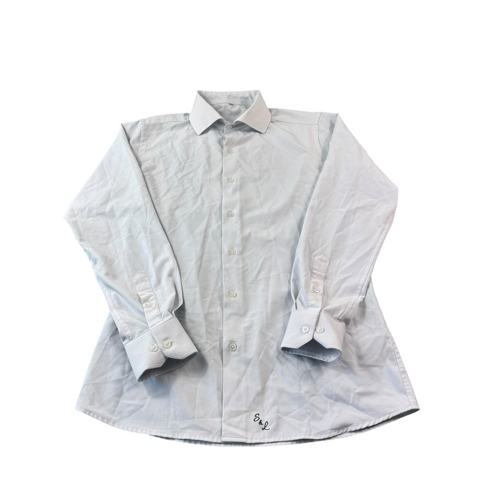 State & Liberty Light Blue Polyester Performance L/S Button Front Size Small - Picture 2 of 6